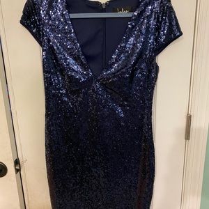 Lulus navy sequin party dress